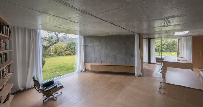 Petr Hajek Architekti, single-family home, chameleon house, natural surroundings, garden house, Prague, green architecture, biomimetic architecture, chameleons, tree species, minimalist interior
