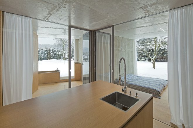 Petr Hajek Architekti, single-family home, chameleon house, natural surroundings, garden house, Prague, green architecture, biomimetic architecture, chameleons, tree species, minimalist interior