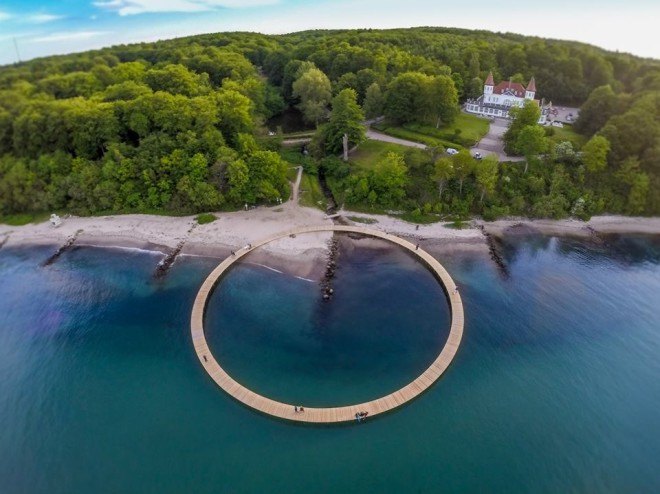 Sculpture by the Sea, 2015 Sculpture by the Sea, Gjøde & Povlsgaard Arkitekter, Aarhus Tech, Den Uendelige Bro, Den Uendelige Bro sculpture by the sea, Den Uendelige Bro aarhus, Aarhus, bridge, circular bridge,