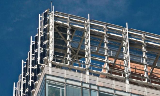 Ennead Architects Riverhouse, Battery Park, sustainable design, green design, green condos, sustainable condos, energy efficiency, LEED Gold certified condos nyc, leed gold nyc, double skin facade system, responsive design, double glass wall installation, double glass insulation, green roof, recycling technologies