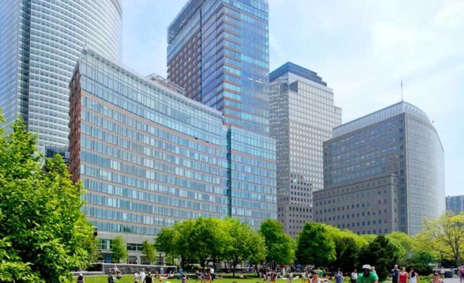 Ennead Architects Riverhouse, Battery Park, sustainable design, green design, green condos, sustainable condos, energy efficiency, LEED Gold certified condos nyc, leed gold nyc, double skin facade system, responsive design, double glass wall installation, double glass insulation, green roof, recycling technologies