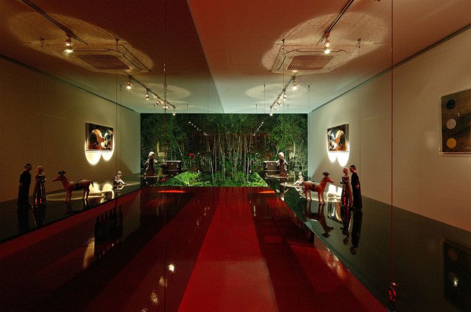 Yoon Space Design, green renovation, gallery space, extension, China, Chinese artist, plywood, natural materials, mirrors, green architecture