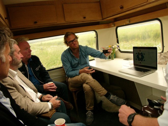 mobile micro office, micro office, micro office campsite, mobile office, amsterdam micro office, kantoor karavaan, work in the woods, office in the woods, sustainsville, campsite office