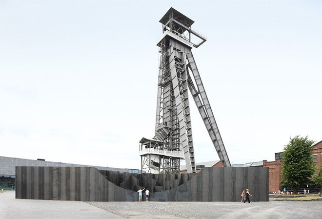 Gijs Van Vaerenbergh, Labyrint installation, steel walls, steel structure, art installation, Belgium, maze art, labyrinth art, green design