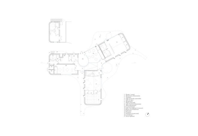Briis-sous-Forges, MU Architecture, Archicop, Grégoire Dubreux, green roof, larch, timber clad, timber clad architecture, primary school, nature inspired architecture, green roof, battens of wood,
