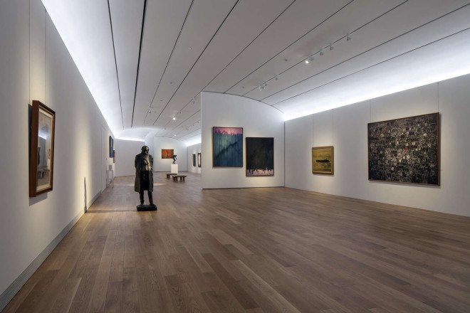 Oita Prefectural Art Museum, Shigeru Ban Architects, Frei Otto, exhibition space, Japan, traditional bamboo construction techniques, glass facade, timber lattice, lattice facade, green architecture