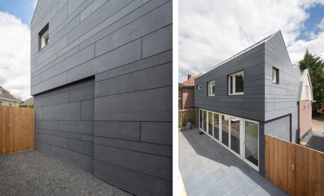 BYTR architects, green renovation, home extension, green architecture, The Netherlands, Dutch architects, anthracite, gable roofs, mansard roofs, wooden structure
