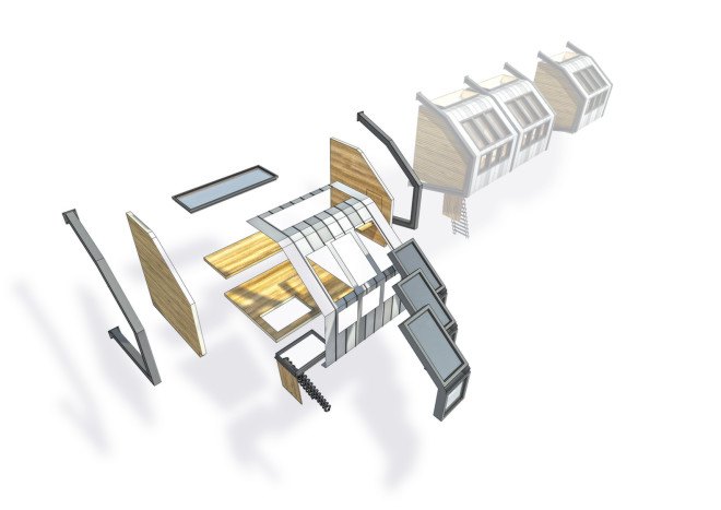 FAKRO, Homes for the Homeless, James Furzer, London Homeless Population, Parasitic Architecture, Parasitic Pods, Detachable pods, Parasitic pods, London Homeless Shelters, modular pods, modular design, rough sleepers, homes for rough sleepers