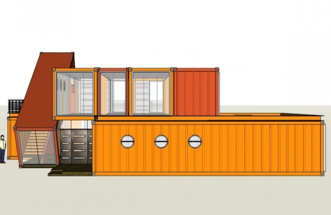 Tel Aviv, Potash Architects, modern office, office spaces, shipping containers, reused materials, prefab offices, prefab architecture, green architecture sustainable building, modular building