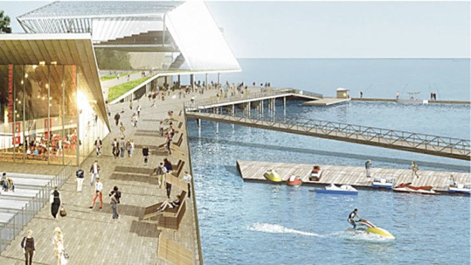Rogers Partners, Ken Smith, ASD, landscape architecture, St petersburg Pier, Florida, waterfront development, waterfront, green transportation, bike lanes, observation deck