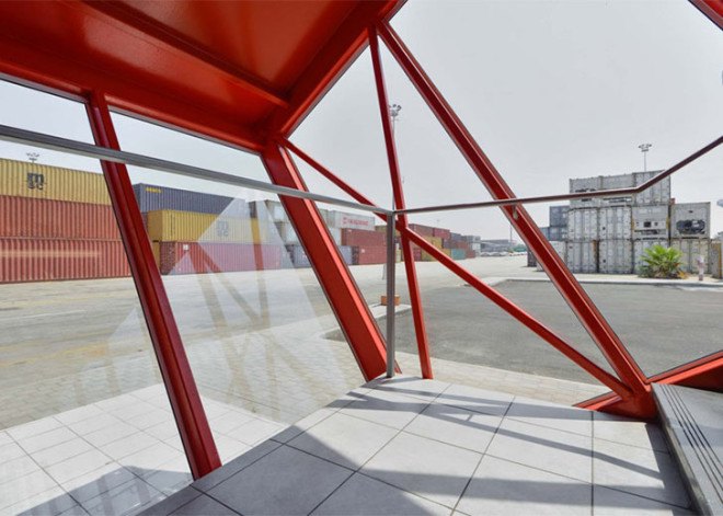 Tel Aviv, Potash Architects, modern office, office spaces, shipping containers, reused materials, prefab offices, prefab architecture, green architecture sustainable building, modular building