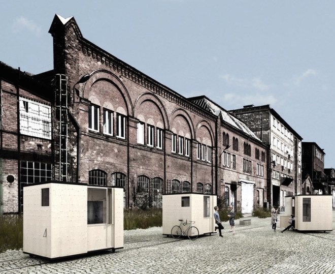 Tomasz Zablotny, Paweł Maszota, Gdańsk Shipyard, Small House on Tracks, Poland, solar powered homes, tiny homes, tiny house community, tiny home community, mobile house, transformable house