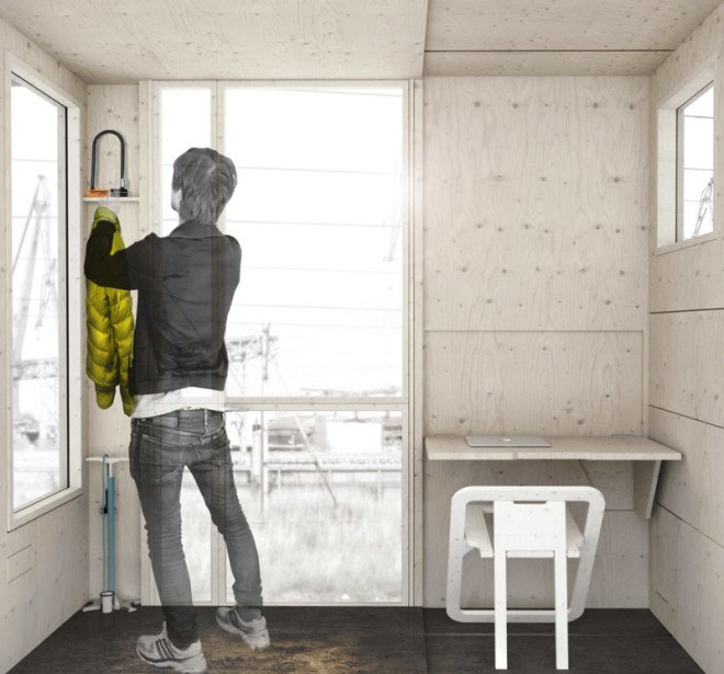 Tomasz Zablotny, Paweł Maszota, Gdańsk Shipyard, Small House on Tracks, Poland, solar powered homes, tiny homes, tiny house community, tiny home community, mobile house, transformable house