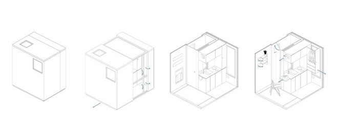 Tomasz Zablotny, Paweł Maszota, Gdańsk Shipyard, Small House on Tracks, Poland, solar powered homes, tiny homes, tiny house community, tiny home community, mobile house, transformable house