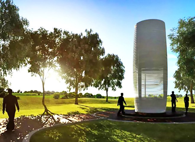 Studio Roosegaarde, Daan Roosegaarde, Smog Free Tower, largest smog vacuum in the world, Rotterdam smog vacuum, world's largest electronic vacuum, smog vacuum in Rotterdam, Smog Jewelry, Jewelry made from smog, jewelry made from pollution
