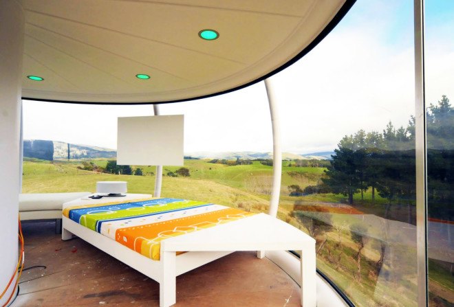 solar power, Android, app-controlled electronics, off-grid tower home, The Skysphere, New Zealand, Jono Williams, clean tech, green design, sustainable design, eco-design, renewable energy, man cave, solar-powered man cave, Skysphere tower, Skysphere man cave,