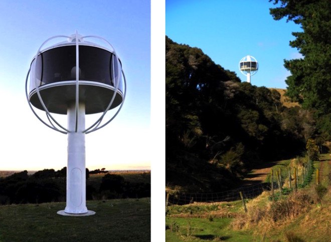 solar power, Android, app-controlled electronics, off-grid tower home, The Skysphere, New Zealand, Jono Williams, clean tech, green design, sustainable design, eco-design, renewable energy, man cave, solar-powered man cave, Skysphere tower, Skysphere man cave,