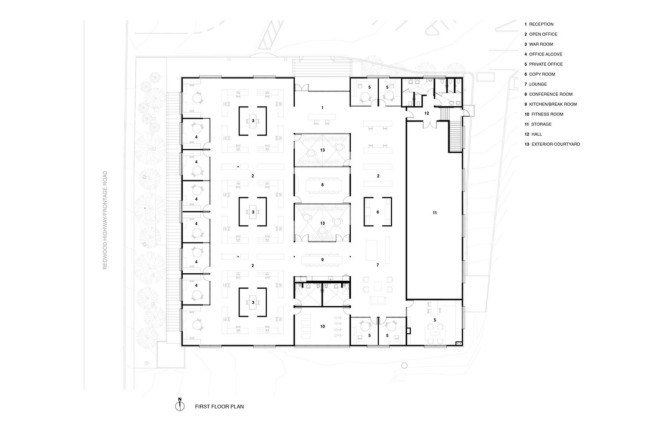 Studio Vara, office building, San Francisco, daylit spaces, green conversion, conference room, internal courtyard, green interior, green renovation, sustainable building