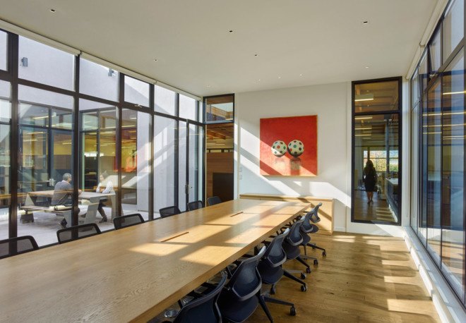 Studio Vara, office building, San Francisco, daylit spaces, green conversion, conference room, internal courtyard, green interior, green renovation, sustainable building