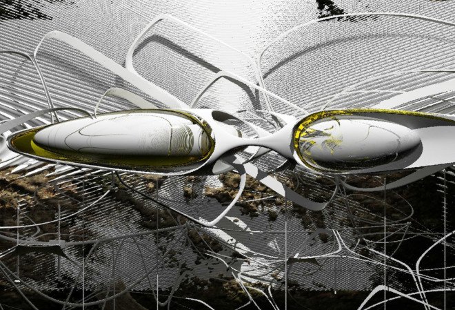 Margot Krasojevic, hanging campsite, hanging hotel, climbing, climbers, futuristic design, suspended structure, louver system, lightweight materials, carbon fiber, lightweight materials, green design, green technology