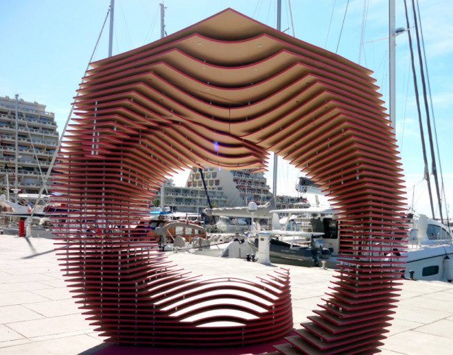 TOMA!, wooden sculpture, art installation, Lively Architecture Festival, outdoor furniture, experimental architecture, built-in furniture, green design, MDF boards, MDF materials, wooden structure, green architecture