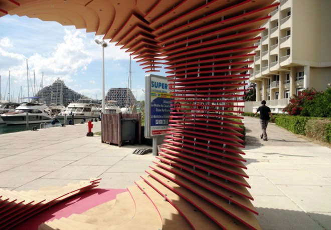 TOMA!, wooden sculpture, art installation, Lively Architecture Festival, outdoor furniture, experimental architecture, built-in furniture, green design, MDF boards, MDF materials, wooden structure, green architecture