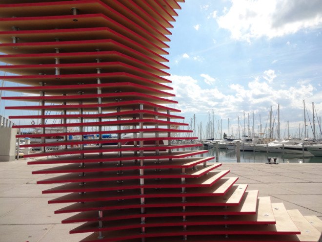 TOMA!, wooden sculpture, art installation, Lively Architecture Festival, outdoor furniture, experimental architecture, built-in furniture, green design, MDF boards, MDF materials, wooden structure, green architecture