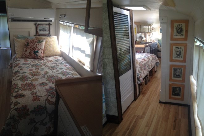 tiny home bus conversion, tiny house, tiny home, bus home, bus renovation, tiny home renovation, turning bus into a tiny house, stephanie adams, school bus conversion, tiny home school bus