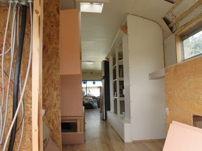 tiny home bus conversion, tiny house, tiny home, bus home, bus renovation, tiny home renovation, turning bus into a tiny house, stephanie adams, school bus conversion, tiny home school bus