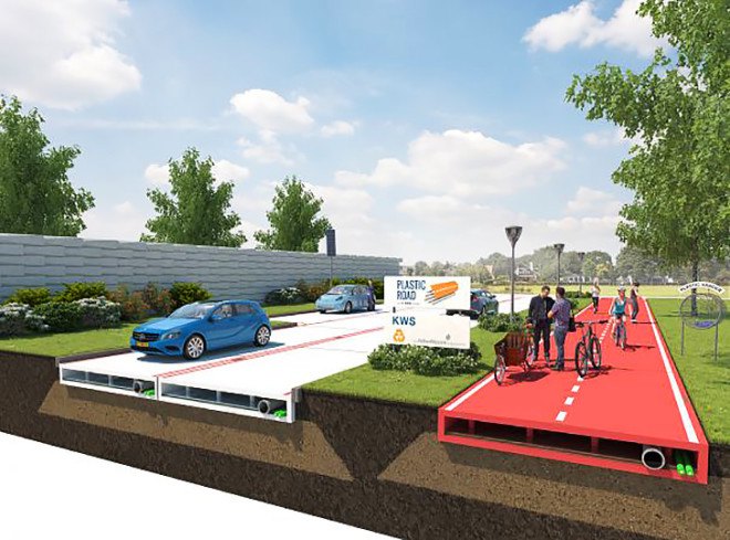 volkerwessels, plastic roads, dutch plastic roads, plastic prefabricated bricks, plastic bricks that snap together, recycled plastic waste, recycled plastic from oceans