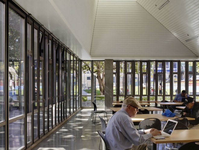 Boeddeker Park, San Francisco, green park, geothermal energy, geothermal cooling, solar panels, sustainable park, water conservation, clubhouse, green architecture, green neighborhood