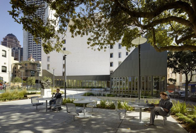 Boeddeker Park, San Francisco, green park, geothermal energy, geothermal cooling, solar panels, sustainable park, water conservation, clubhouse, green architecture, green neighborhood