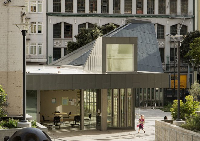 Boeddeker Park, San Francisco, green park, geothermal energy, geothermal cooling, solar panels, sustainable park, water conservation, clubhouse, green architecture, green neighborhood
