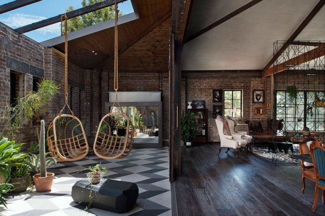 Allen Jack+Cottier, sleeping pod, private house, Sydney, green renovation, warehouse renovation, green materials, resin, natural light, LED lights, green lighting