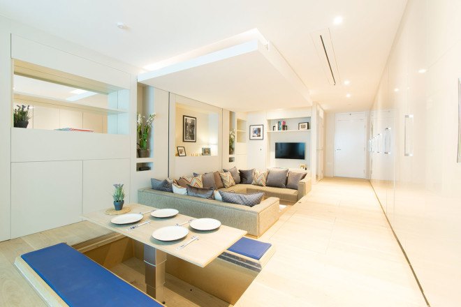 YO!Home, compact spaces, compact living, tiny spaces, small apartments, Simon Woodroffe, smart design, green interior, transformable furniture, movable walls, multiuse spaces, green architecture
