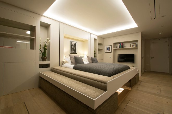 YO!Home, compact spaces, compact living, tiny spaces, small apartments, Simon Woodroffe, smart design, green interior, transformable furniture, movable walls, multiuse spaces, green architecture