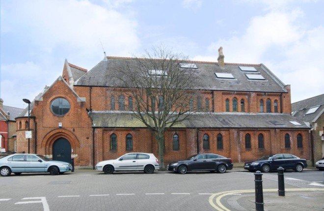 london church renovation, church converted into house, kensington london, london real estate, converted houses, open floor plan, stained glass, church architecture