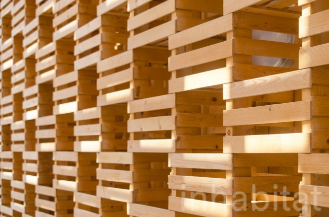 2015 Milan Expo, 2pm, archtiectural facade, Poland, Polish design, polish designers, Polish green architecture, Polish green building, Polish Pavilion, recycled wood, warsaw, Wood, wood architecture, wood facade, world expo 2015