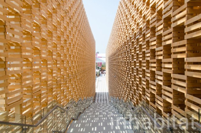 2015 Milan Expo, 2pm, archtiectural facade, Poland, Polish design, polish designers, Polish green architecture, Polish green building, Polish Pavilion, recycled wood, warsaw, Wood, wood architecture, wood facade, world expo 2015