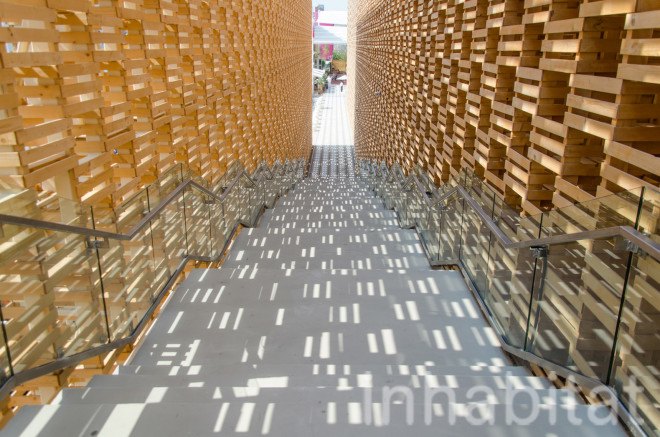 2015 Milan Expo, 2pm, archtiectural facade, Poland, Polish design, polish designers, Polish green architecture, Polish green building, Polish Pavilion, recycled wood, warsaw, Wood, wood architecture, wood facade, world expo 2015