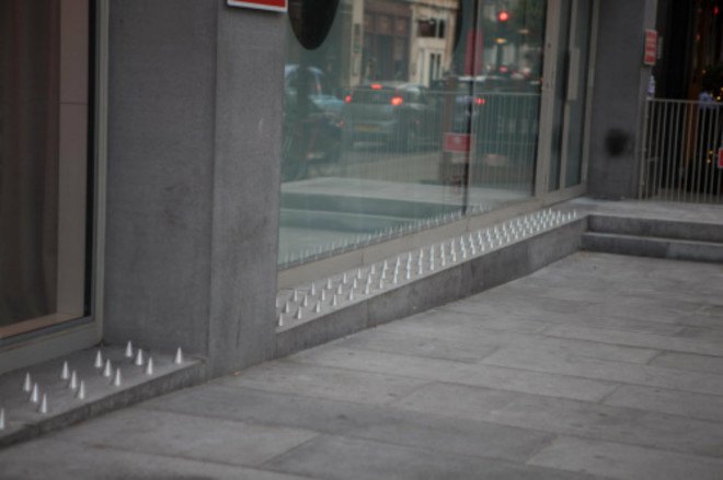 anti-homeless spikes, space not spikes, spikes on streets, homelessness, homeless