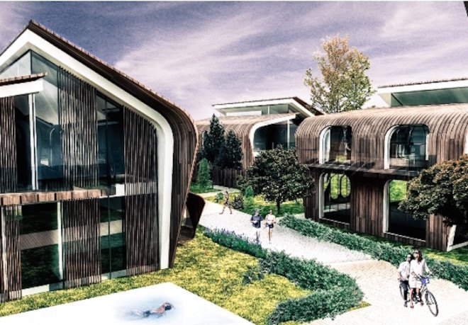 Ahk Kundu, Turkey, GAD Architecture, solar powered housing development, solar power, solar powered house, Antalya, clerestory window, Mediterranean Sea, car-free, pedestrian friendly, north-south orientation, natural daylight, natural ventilation, greenhouse, outdoor pool, energy efficient housing, pedestrian friendly development