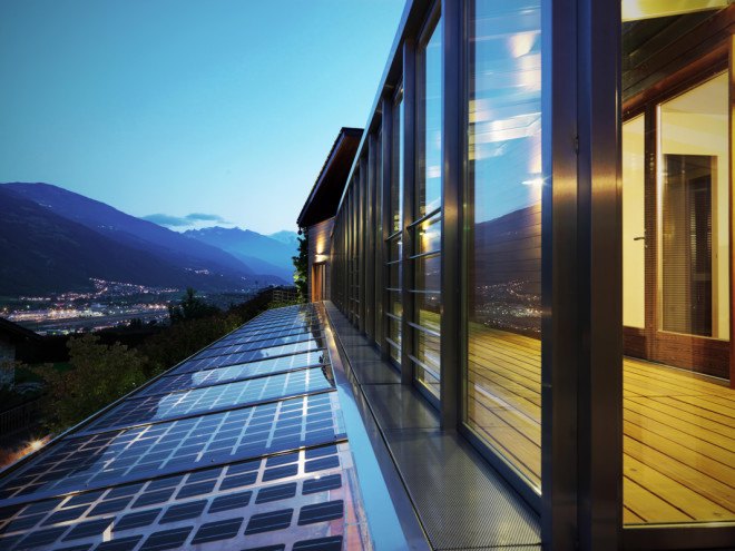 Casa Rosset, geothermal energy, zero energy, zero energy home, De Carlo Gualla Architects, Italian Alps, Aosta, solar energy, low-emission glazing, passive principles, passive house, heat pumps, timber louvers