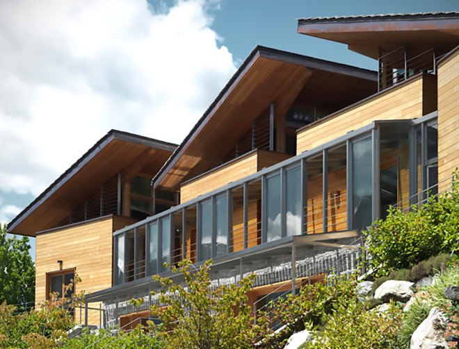 Casa Rosset, geothermal energy, zero energy, zero energy home, De Carlo Gualla Architects, Italian Alps, Aosta, solar energy, low-emission glazing, passive principles, passive house, heat pumps, timber louvers