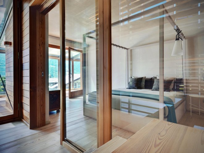Casa Rosset, geothermal energy, zero energy, zero energy home, De Carlo Gualla Architects, Italian Alps, Aosta, solar energy, low-emission glazing, passive principles, passive house, heat pumps, timber louvers