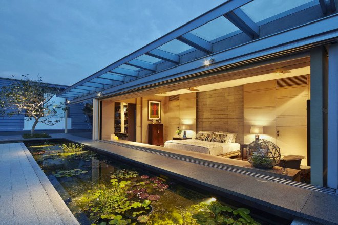 Chiltern House, Chiltern Drive, Singapore, WOW Architects | Warner Wong Design, concrete, raw timber, swimming pool, family house, green architecture, sustainable building