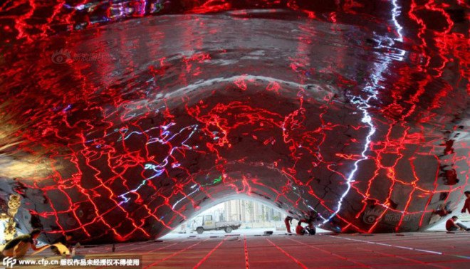 Bean, Chicago, China knockoff, China copycat, China copycat art, China copycat sculpture, Anish Kapoor, Karamay, Xinjiang, Big Oil Bubble, Big Oil Bubble sculpture, Big Oil Bubble China, copycat sculpture, LED,
