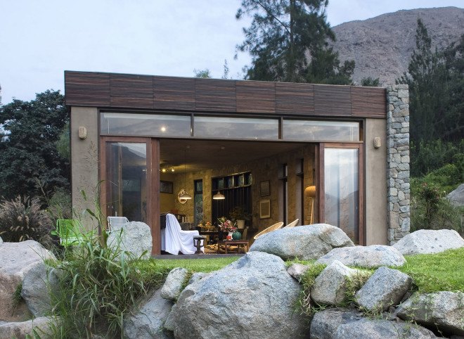 Chontay House, Andes, Marina Vella Arquitectura, Peru, locally sourced materials, natural materials, recycled wood, eucalyptus wood, land erosion, green architecture, mountain home, sustainable materials, stone house