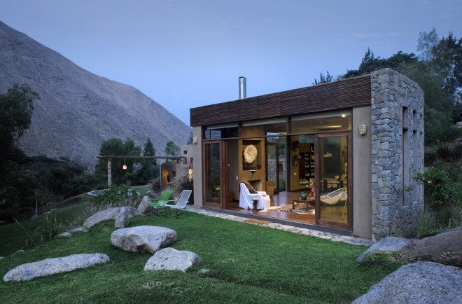 Chontay House, Andes, Marina Vella Arquitectura, Peru, locally sourced materials, natural materials, recycled wood, eucalyptus wood, land erosion, green architecture, mountain home, sustainable materials, stone house