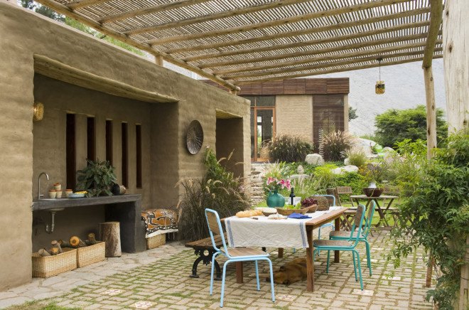 Chontay House, Andes, Marina Vella Arquitectura, Peru, locally sourced materials, natural materials, recycled wood, eucalyptus wood, land erosion, green architecture, mountain home, sustainable materials, stone house
